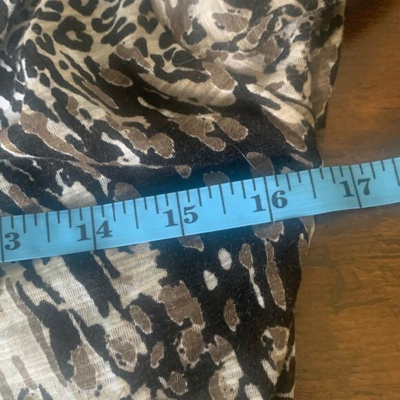 Miss Etam Brown Animal Print Long Sleeve Mini Dress/Top Size Small - Picture 8 of 10